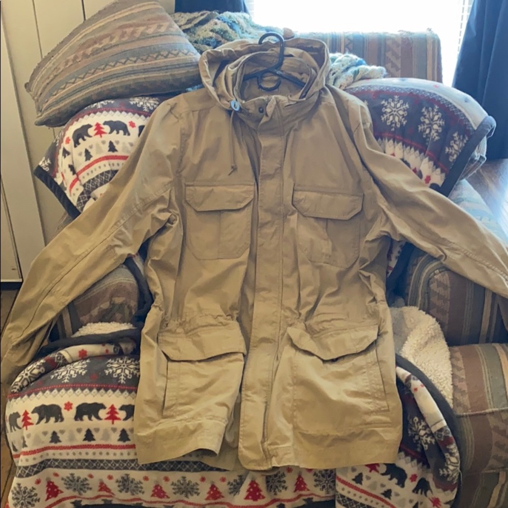 XXLT Men's Lightweight Hooded Utility Jacket In Khaki